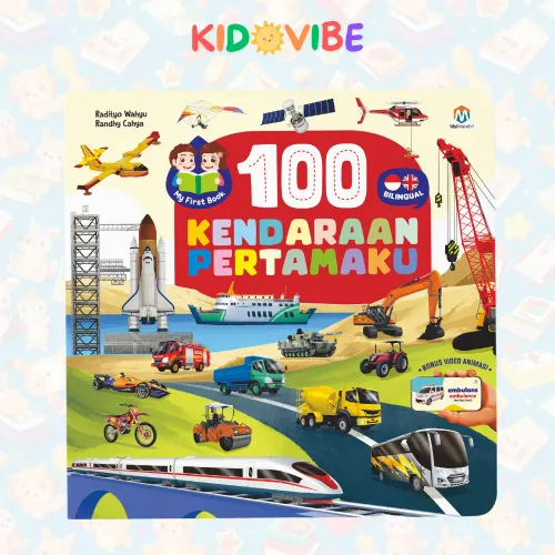 Buku Bilingual 100 Kendaraan Pertamaku: Panduan Transportasi Dunia