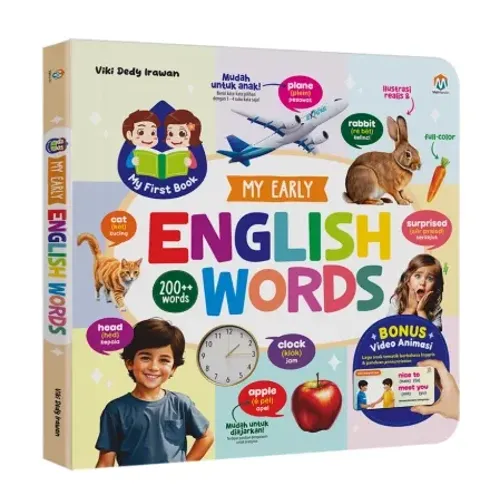 Buku My Early English Words: Boardbook Bilingual 12 Tema Menarik