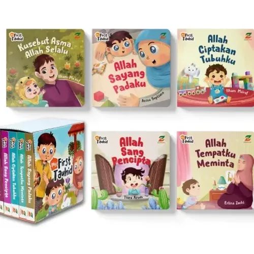 Buku Paket My First Tauhid: 5 Mini Boardbook Pengenalan Allah